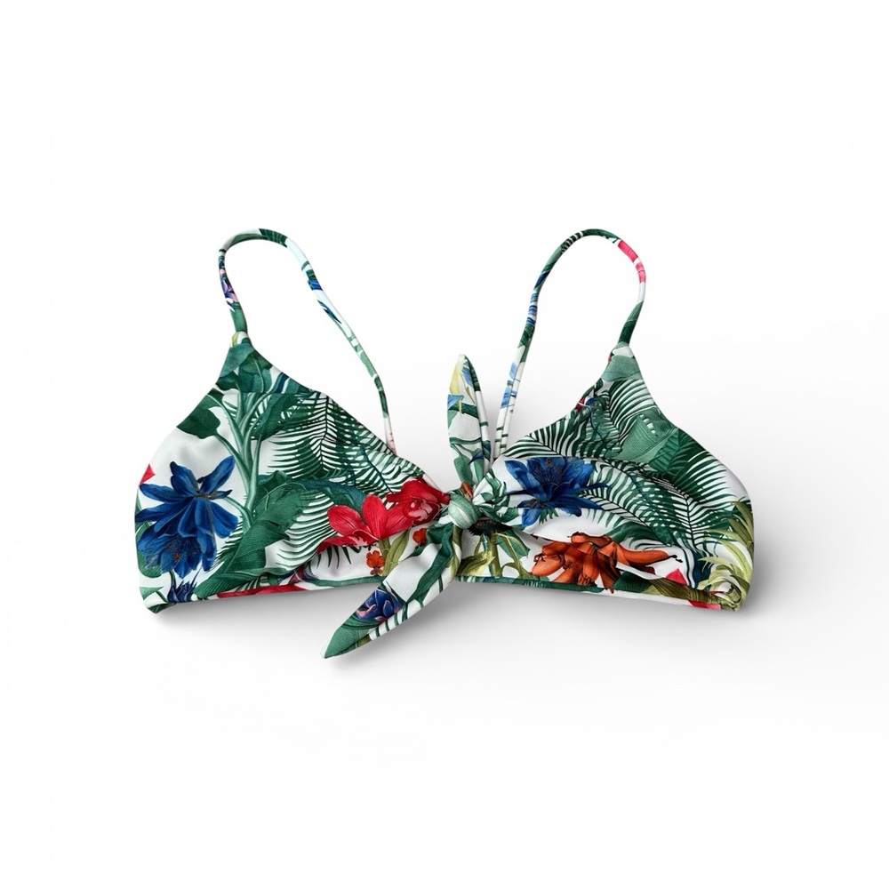 Maui Girl tropical tie front bikini top